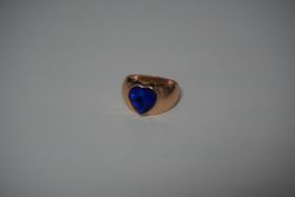 Ring Herzform mit blauem Stein, neuwertig, Schmuck, Geschenk