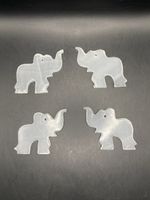 Elefanten Anhänger 4 Stk. aus Glas oder Mineraliengestein