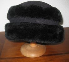 Eleganter Damen Winter Hut schwarz Gr. 58/59