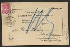 Nachnahme Schweiz 1882 St.Gallen Mogelberg sitzende Helvetia