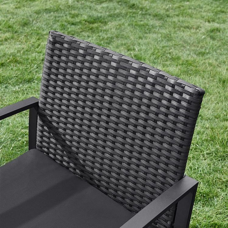 Set di tavolo e panche: Balkonmöbel Set Polyrattan Tisch Stühle Schwarz JUNO – Nuovo e nell'imballaggio originale da Lachen SZ venduto da MAMORU-MOEBEL 4