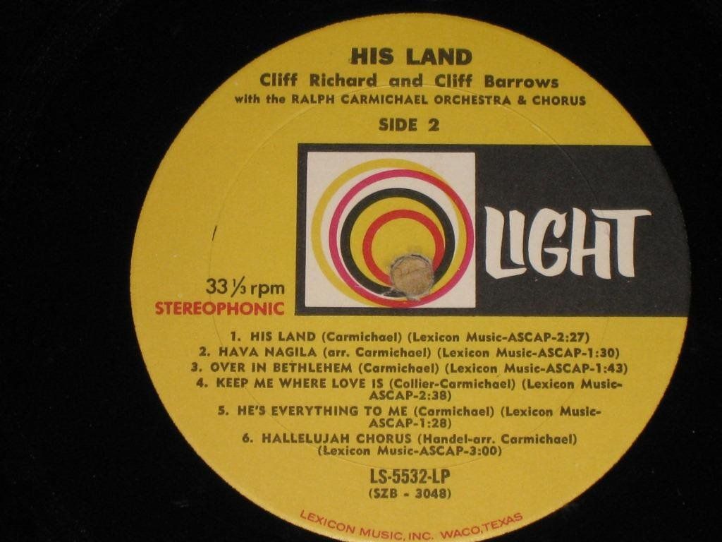 Vinyles: LP - CLIFF RICHARD & CLIFF BARROWS - HIS LAND – D'occasion à Steckborn par Quo7 2