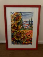 Aquarell "Sonnenblumen" Manfred Hain gerahmt signiert - 2003