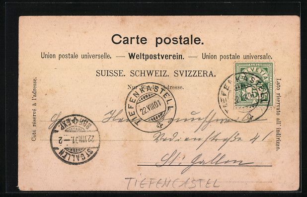 Cartes postales: Tiefencastel, Ortsansicht, Hotel Julier, – D'occasion à Berlin par bartko-reher 1