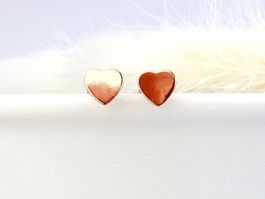 Mini Herz Ohrringe 925 Silber rosévergoldet
