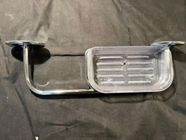 Chrom Seifenschale mit Halterung, Vintage
