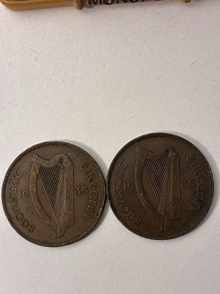 Tutti le monete: Nr. 90: 2 x 1 Pence, irisches Pfund, 1935 – Usato da Burgdorf venduto da Yakari5165