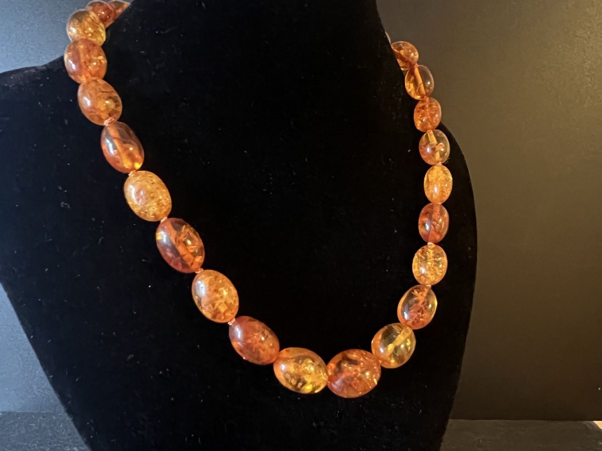 Ketten: Baltic Amber Necklace - Gold Plated Silver – Neu und originalverpackt aus Rüschlikon von ThereseJewelryDesign 5