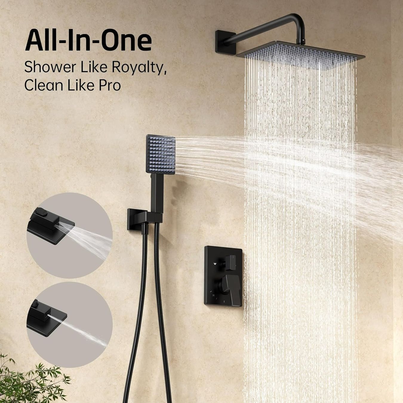 Docce: Unterputz-Duschsystem Schwarz 12″ Regendusche – Neu OVP – Nuovo e nell'imballaggio originale da Suhr venduto da SchnapperCH 1