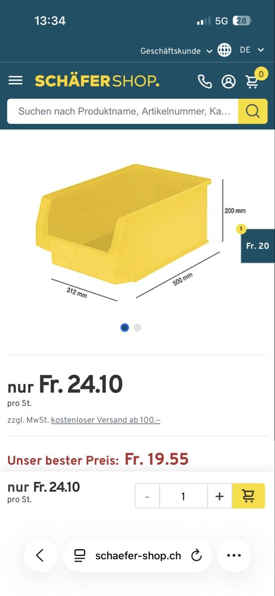 Scaffali: Schäfer Sichtlager Kästen SiStorage – Usato da Rüschlikon venduto da ArnaudEichenberger 6