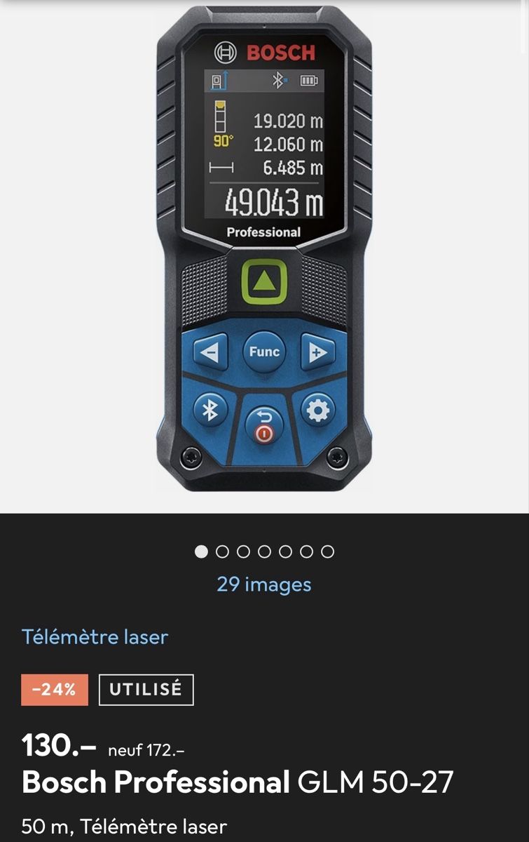 Bosch Alle Werkzeuge: Télémètre Bosch GLM 50-27 – Gebraucht aus Villars-sur-Glane von Fidodido67
