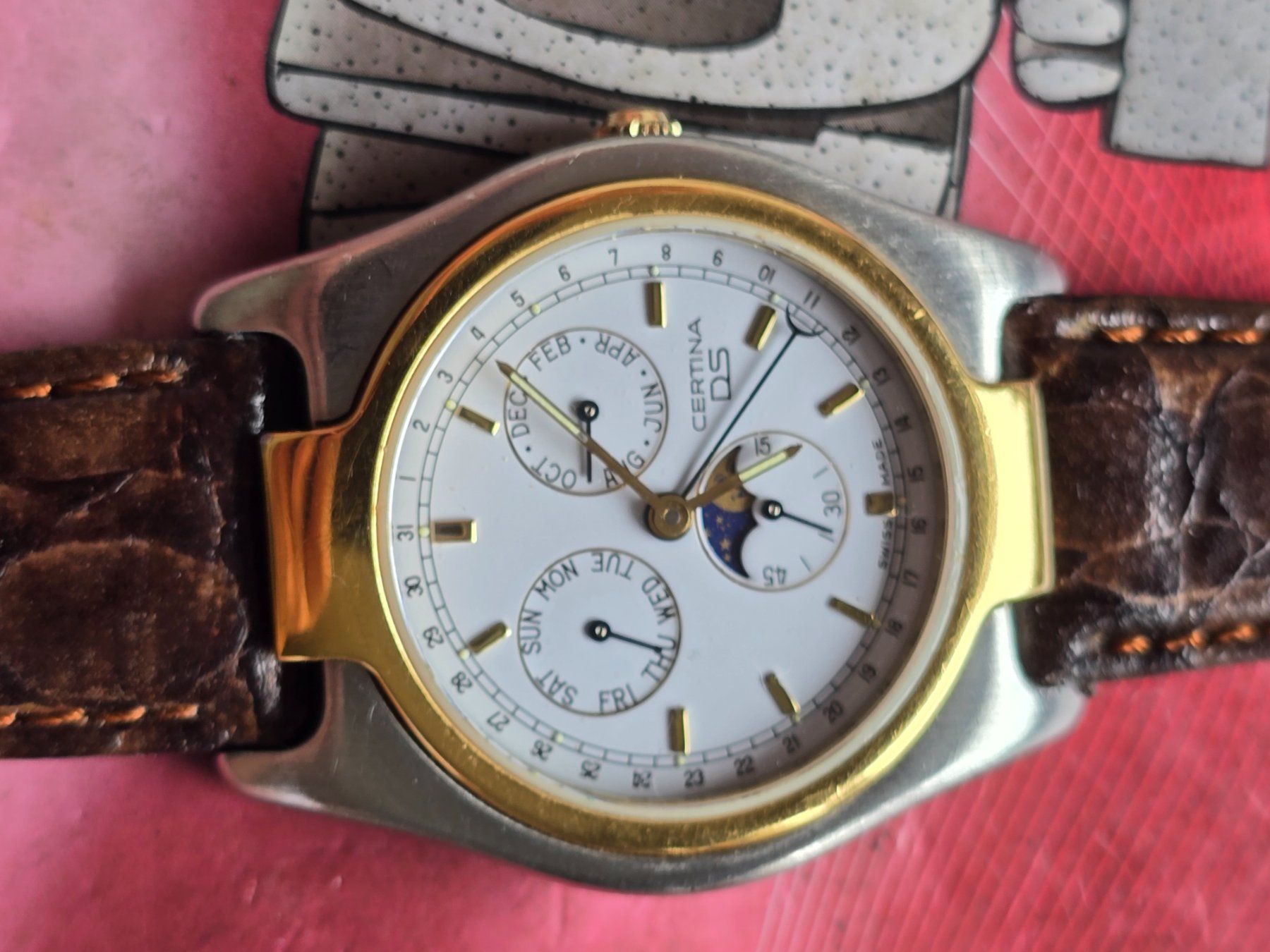 Certina Orologi: 331 Certina DS Triple Date Mondphasen Gold / SS – Usato da Muri AG venduto da Corredor 3