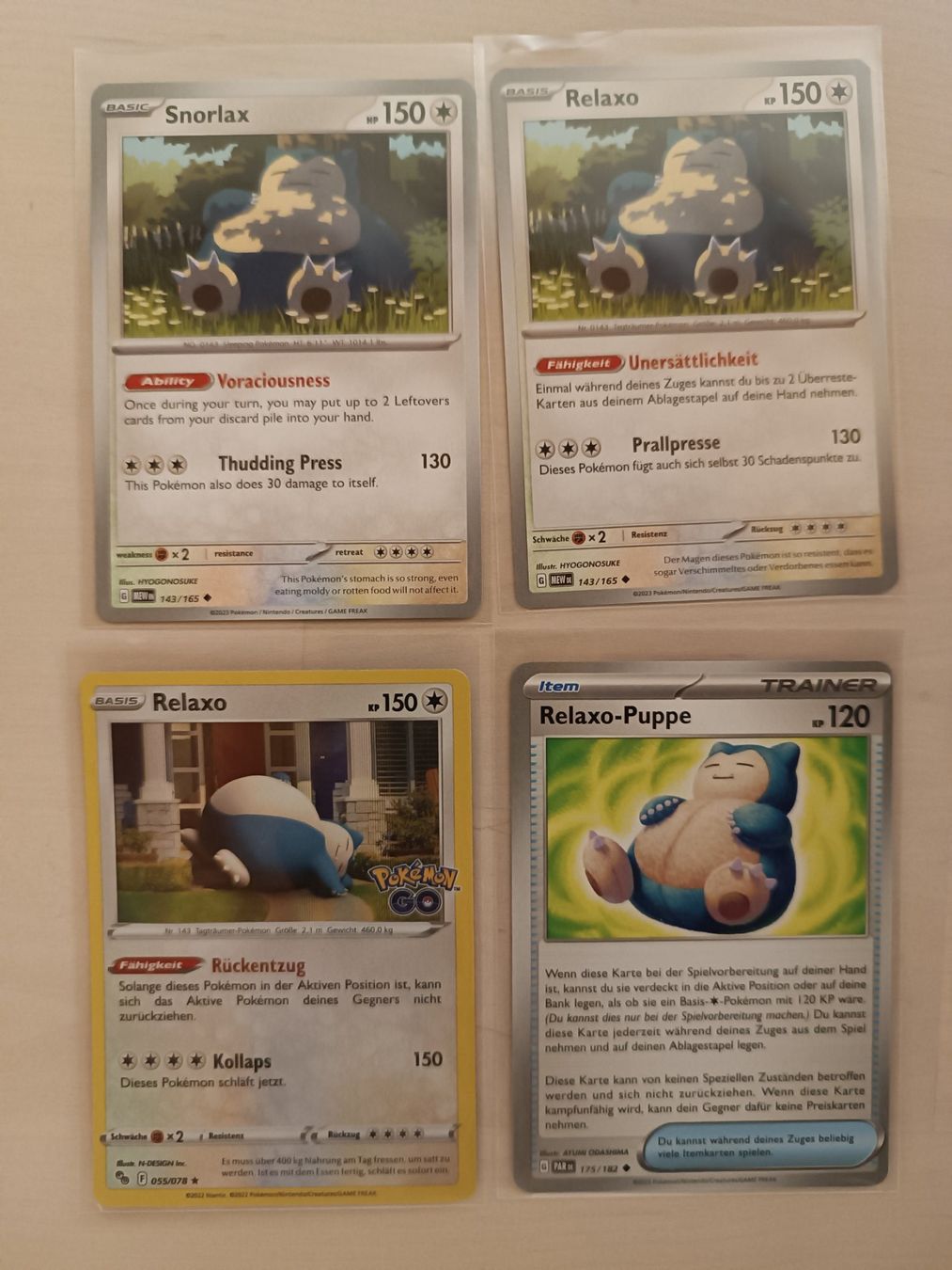 Pokémon Carte collezionabili: Relaxo Sammlung (4 TCG Karten) – Usato da Fislisbach venduto da vogelparadies