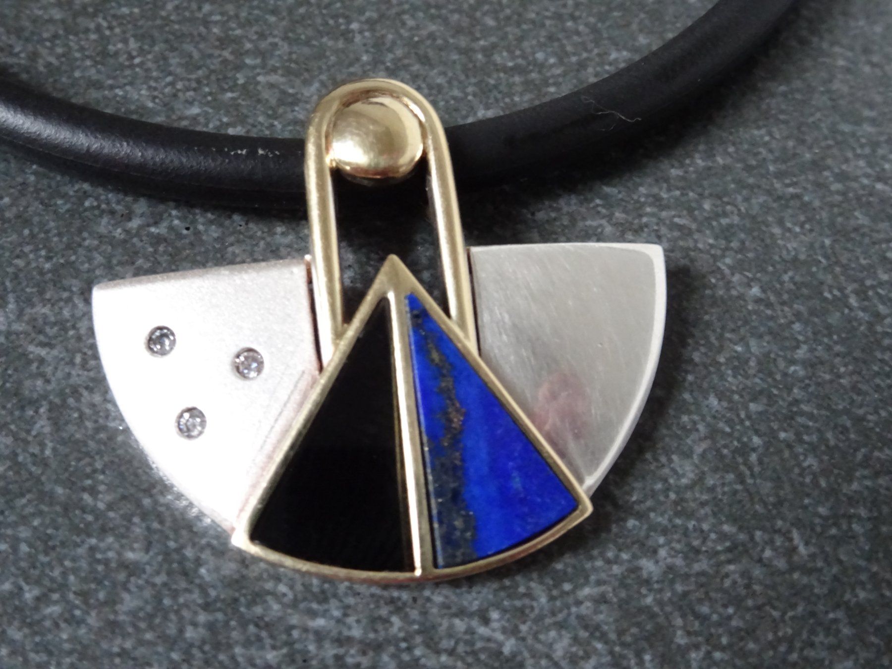 Catenine: Designer Halskette / Onyx & Lapislazuli – Usato da Esslingen venduto da FetteSchnecke 3