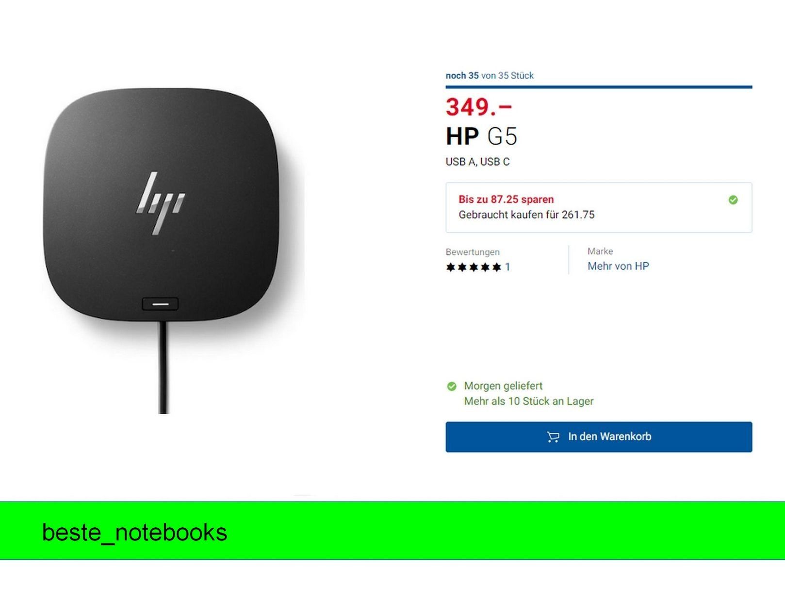 Hewlett Packard Dockingstation: HP USB-C Dockingstation G5 V2  Dock NEU – Neu (gemäss Beschreibung) aus Spreitenbach von beste_notebooks