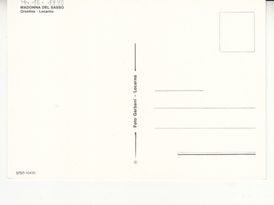 Cartoline postali: Madonna del Sasso 1990 – Usato da Bürglen TG venduto da StampGraf 1