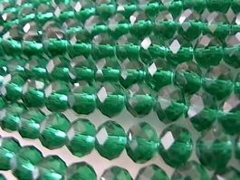 10 Rondellen Glas facettiert grün 6x4mm