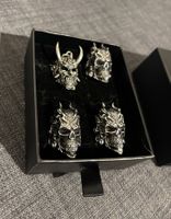 3 Ringe Stahl Totenkopf Skull Teufel Oni Stranger Things