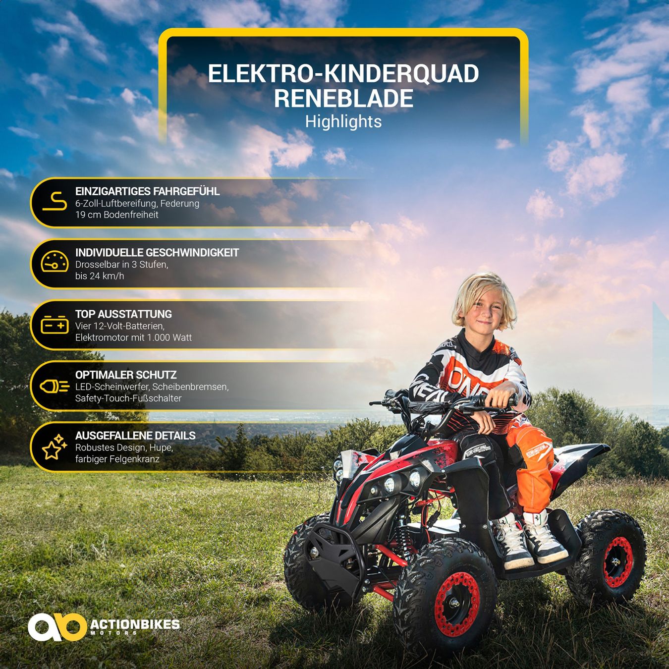 Mini Quad: Elektro-Kinderquad Reneblade, Mini-Quad mit 1000 Watt – Nuovo e nell'imballaggio originale da Cham venduto da G-Money_swiss 1