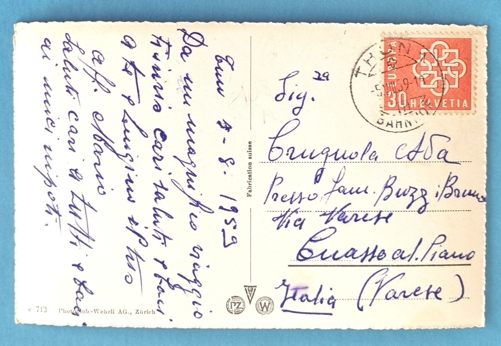 Cartes postales: Thun - Bahnhof - Postauto Parade - 1959 – D'occasion à Rothrist par RROENK 1