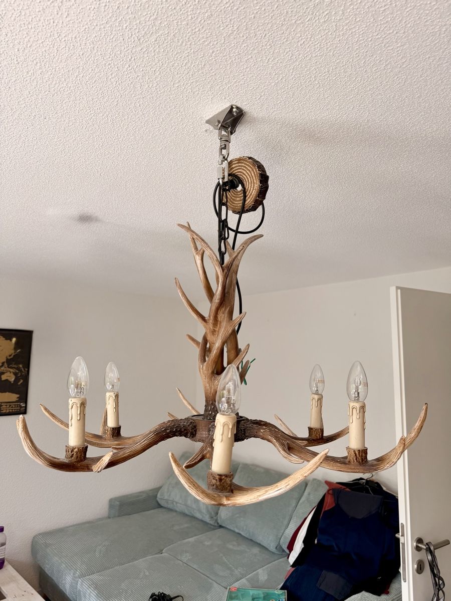 Lampadari & plafoniere: Deckenleuchte Kronleuchter Hirschgeweih-Optik 6-Flammih – Usato da Gümligen venduto da Luca333 5