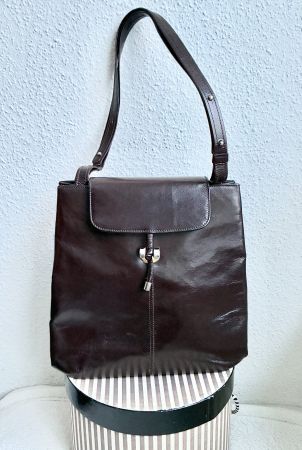 Braune Vintage Leder Damen Handtasche