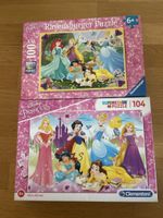 2 Disney Princess Puzzle, 100 & 104 Teile, Top Zustand