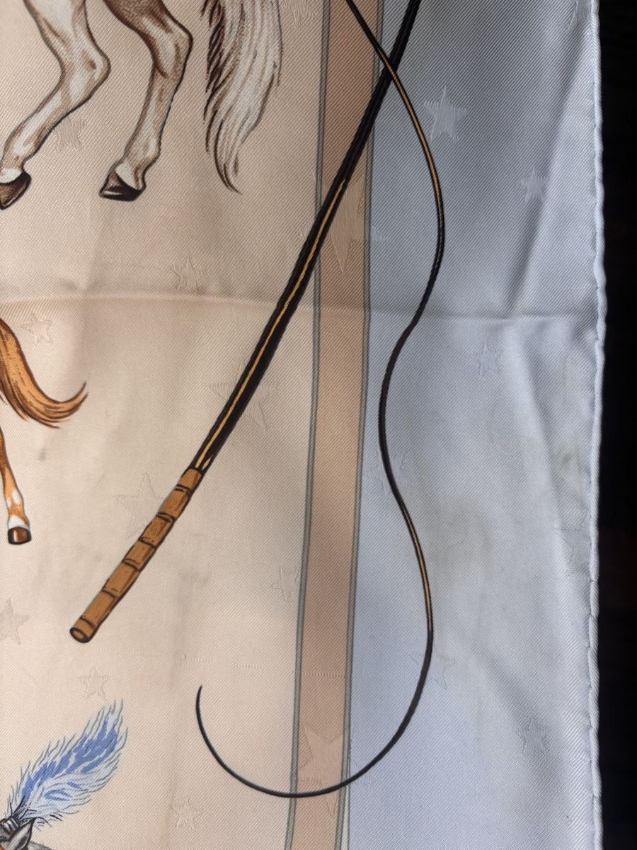 Hermès Foulard & Sciarpe: Hermès Seidentuch "Cavalerie circus" hellblau – Usato da Zollikon venduto da lar_572k 2