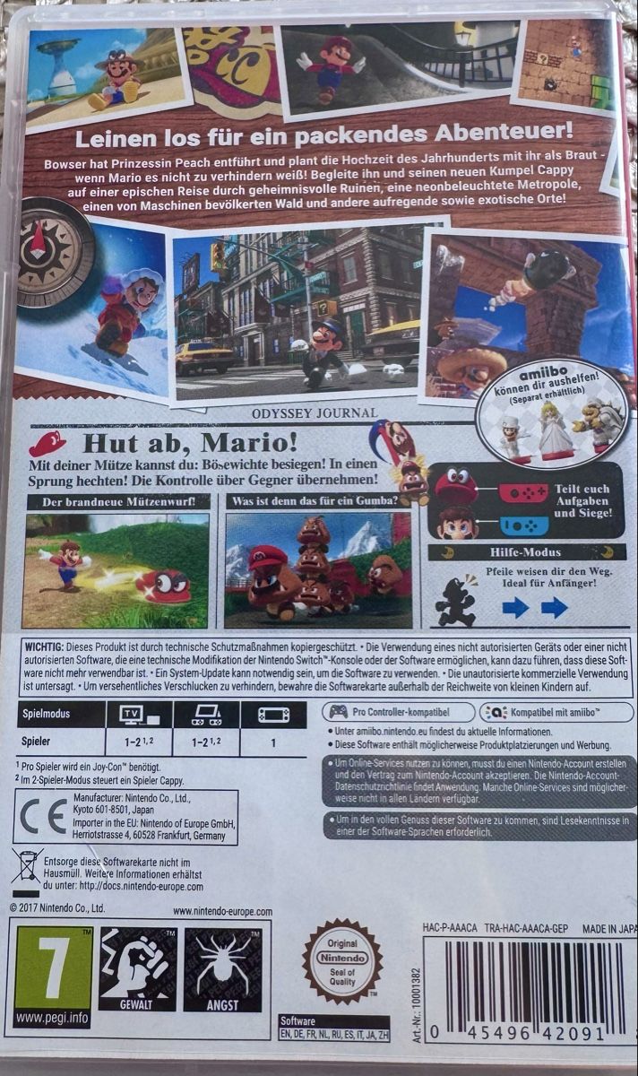 Nintendo Jeux: Super Mario Odyssey - mit Hülle – D'occasion à Stein AG par ellenacleofea 1