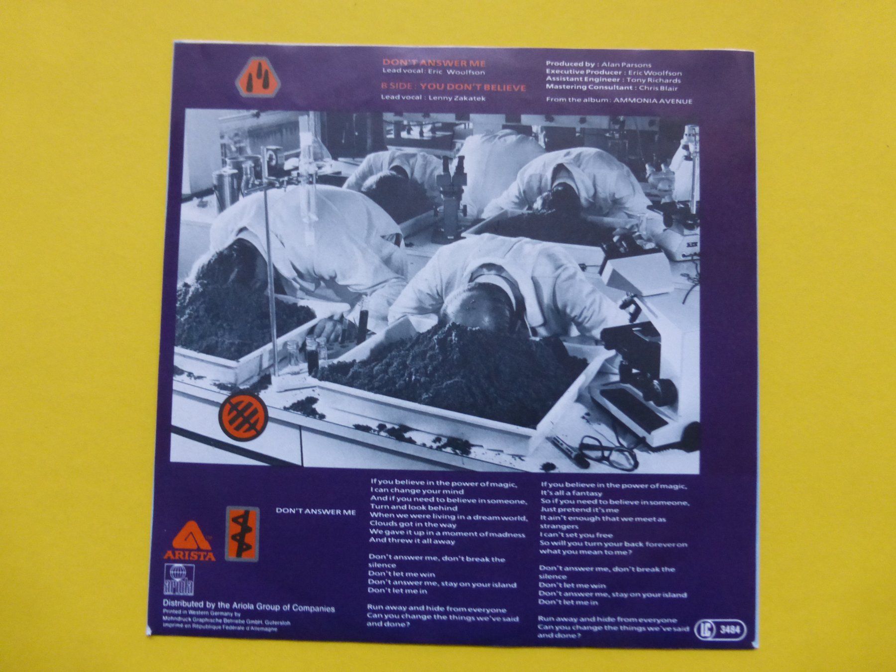 Schallplatten: The Alan Parsons Project – Don't Answer Me – Gebraucht aus Zürich von Swiss57 1