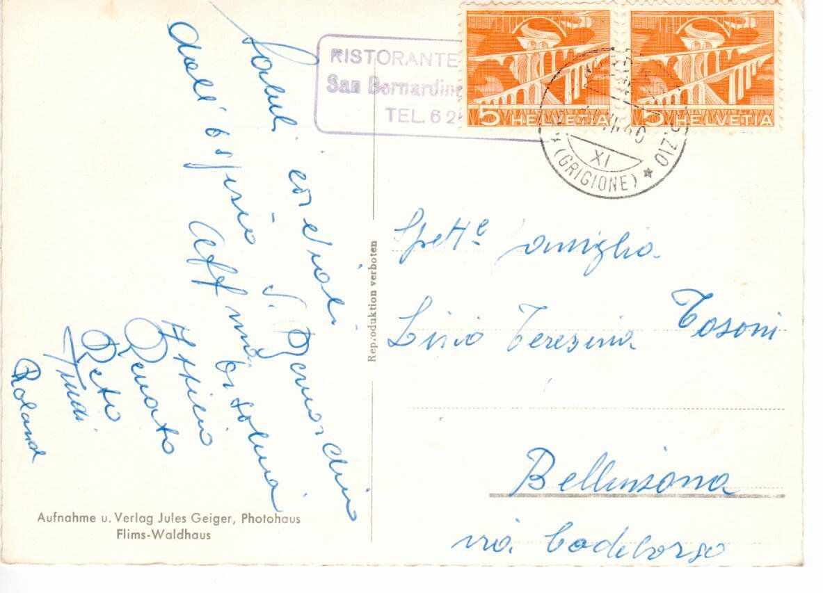Cartoline postali: San Bernardino Hospiz mit Postauto – Usato da Wolhusen venduto da Curver9 1