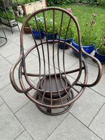 Vintage Rattan Stuhl mit Polster 80-er Jahre,Wintergarten,