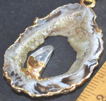 Anhänger L-3726 – Druzy Achat mit Bergkristall