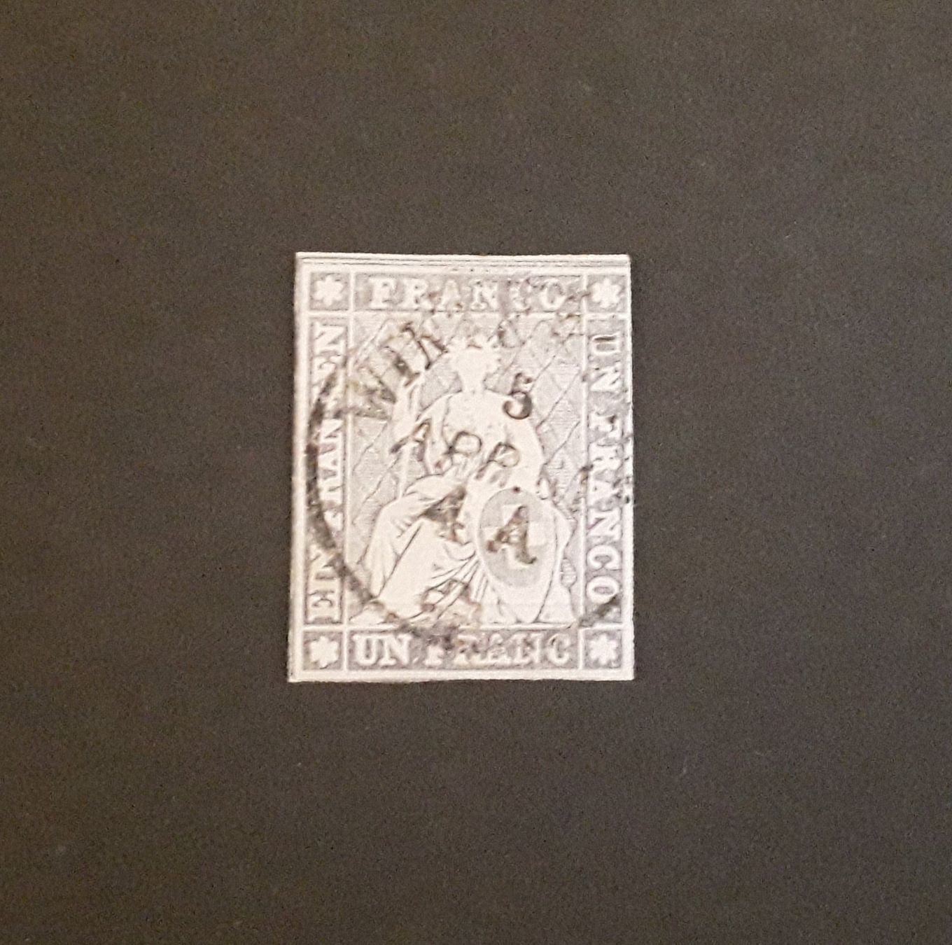 Tutti i francobolli: 1856: Strubel 1 Fr.grau Nr.27D Stempel Winterthur – Usato da Walperswil venduto da Tcheidi