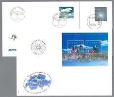 2004, 3 ILLUSTR. FDC, 1 x SONDERBLOCK, 1 x ZEPPELIN 1 x CERN