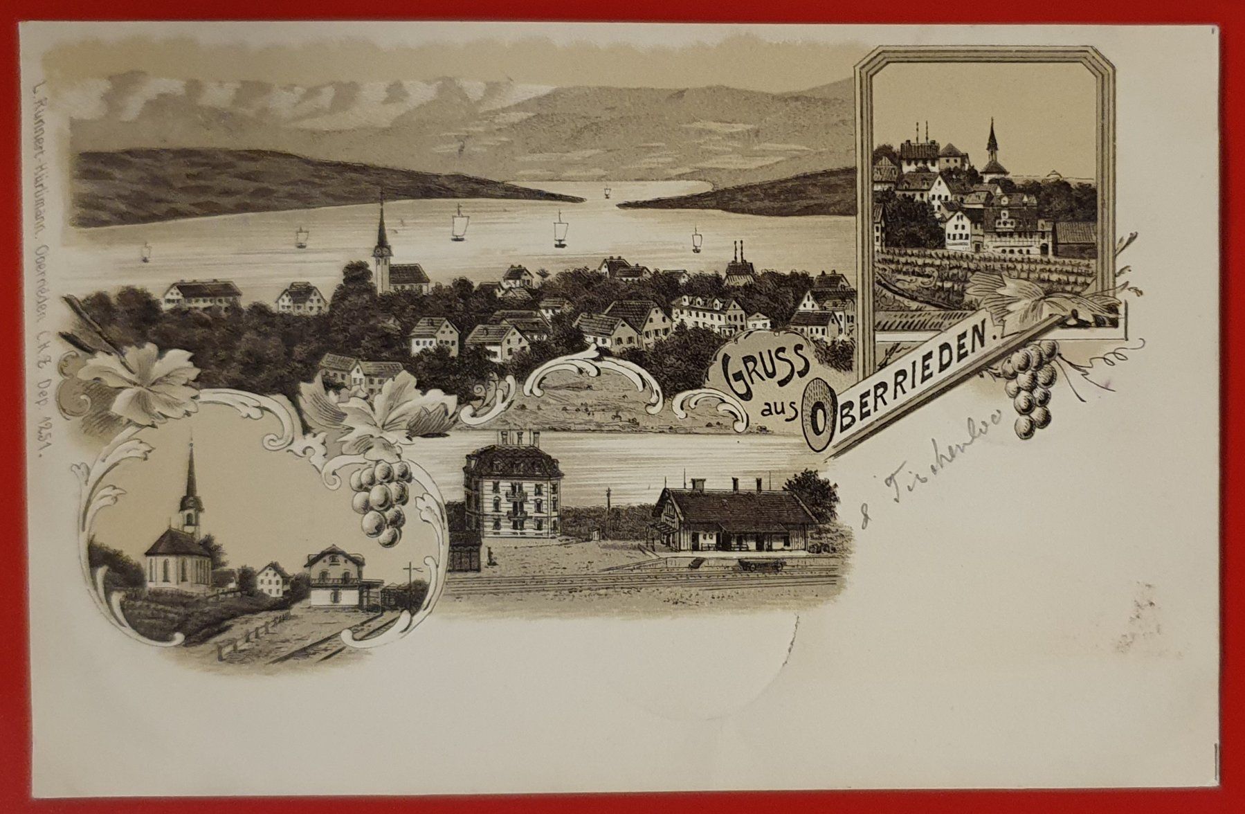 Cartoline postali: Gruss aus Oberrieden 1898 – Usato da Kreuzlingen venduto da Rschweiz1