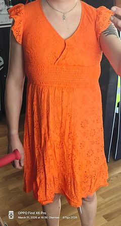 Sommerliches, oranges Kleid, Grösse 38