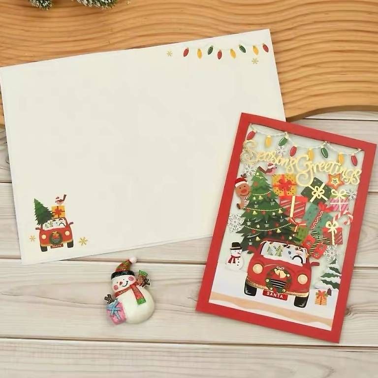 Cartoline: Filigrane Weihnachtskarte mit farbigem Umschlag – Nuovo e nell'imballaggio originale da Zürich venduto da Grussatelier