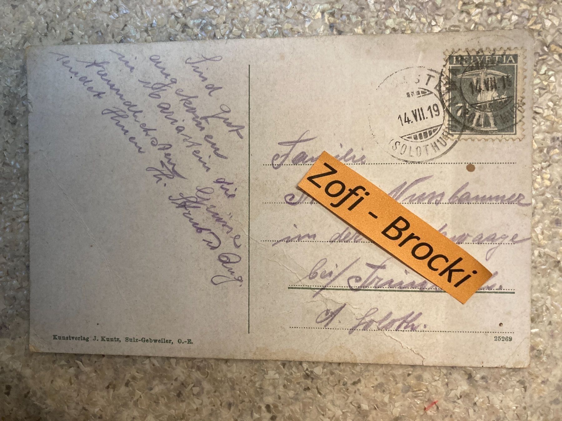 Cartes postales: 1919 Mariastein – Défectueux à Zürich par Chaeffeler 1