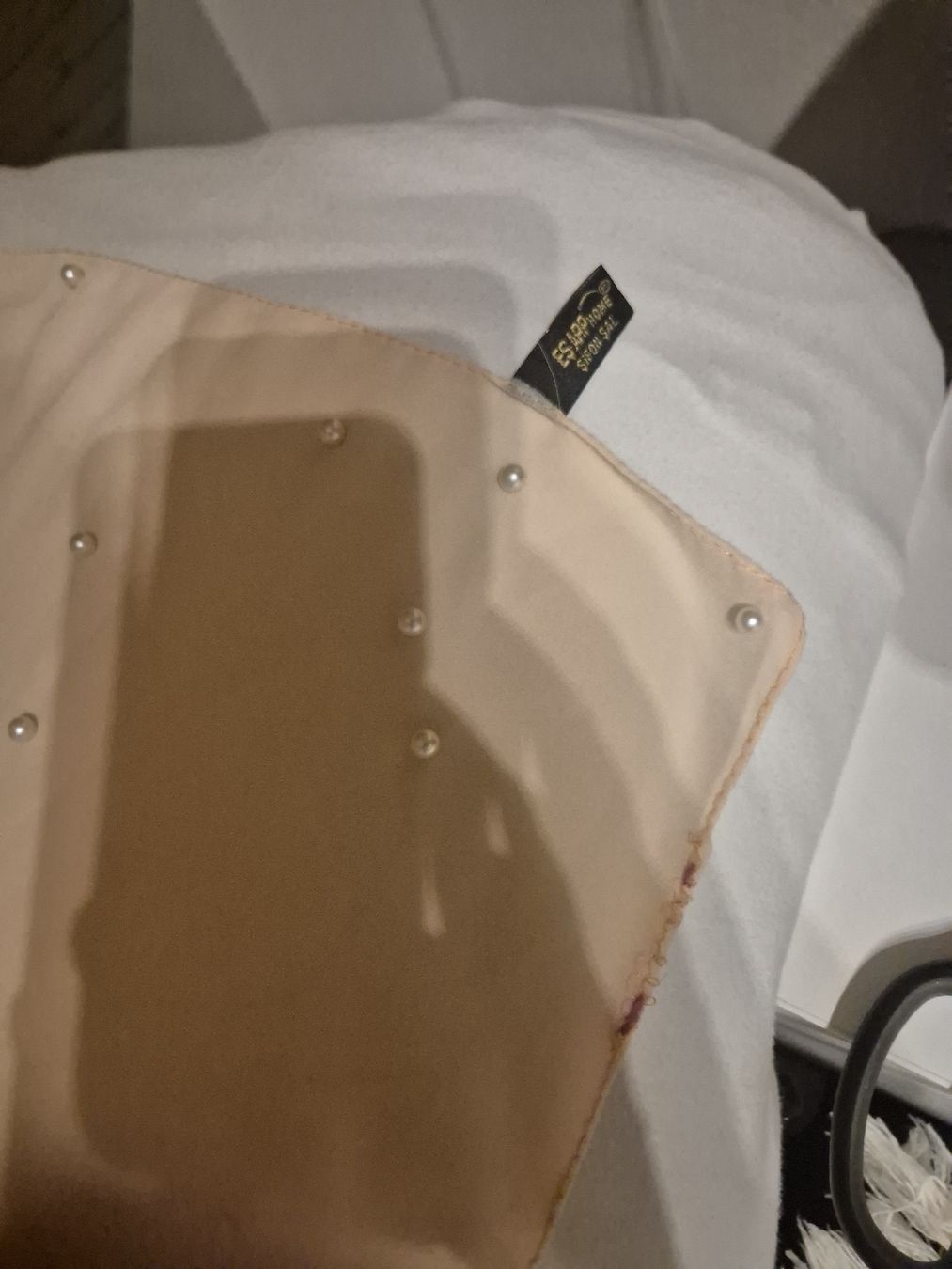 Foulard & Sciarpe: Schal Esarphome pfirsichfarben mit Perlen neuwertig – Nuovo (secondo la descrizione) da Zürich venduto da Drago670 4