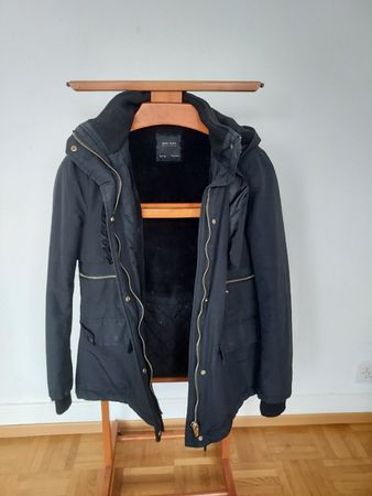 Parka Zara Basic noir, doublure chaude, taille M
