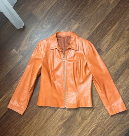 Damenlederjacke orange von Leonardo 