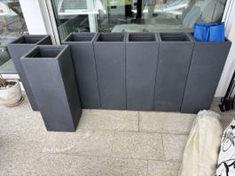 Balkon Töpfe 7 Stück Schwarz 