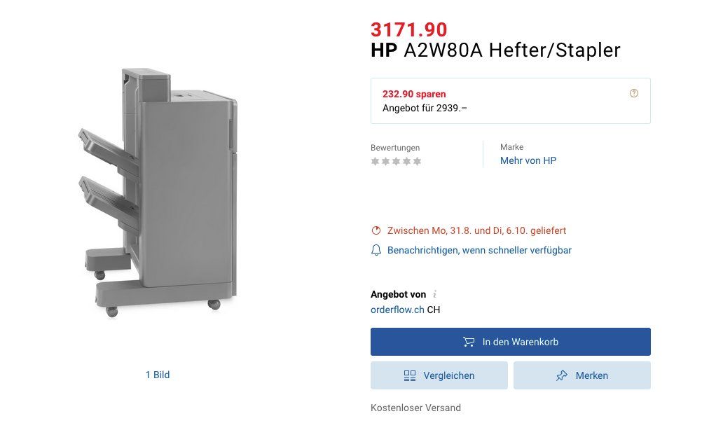 Hewlett Packard Drucker: HP LaserJet Finisher/Stapler/Stacker (A2W80A) – Gebraucht aus Bern von Sakhr 3