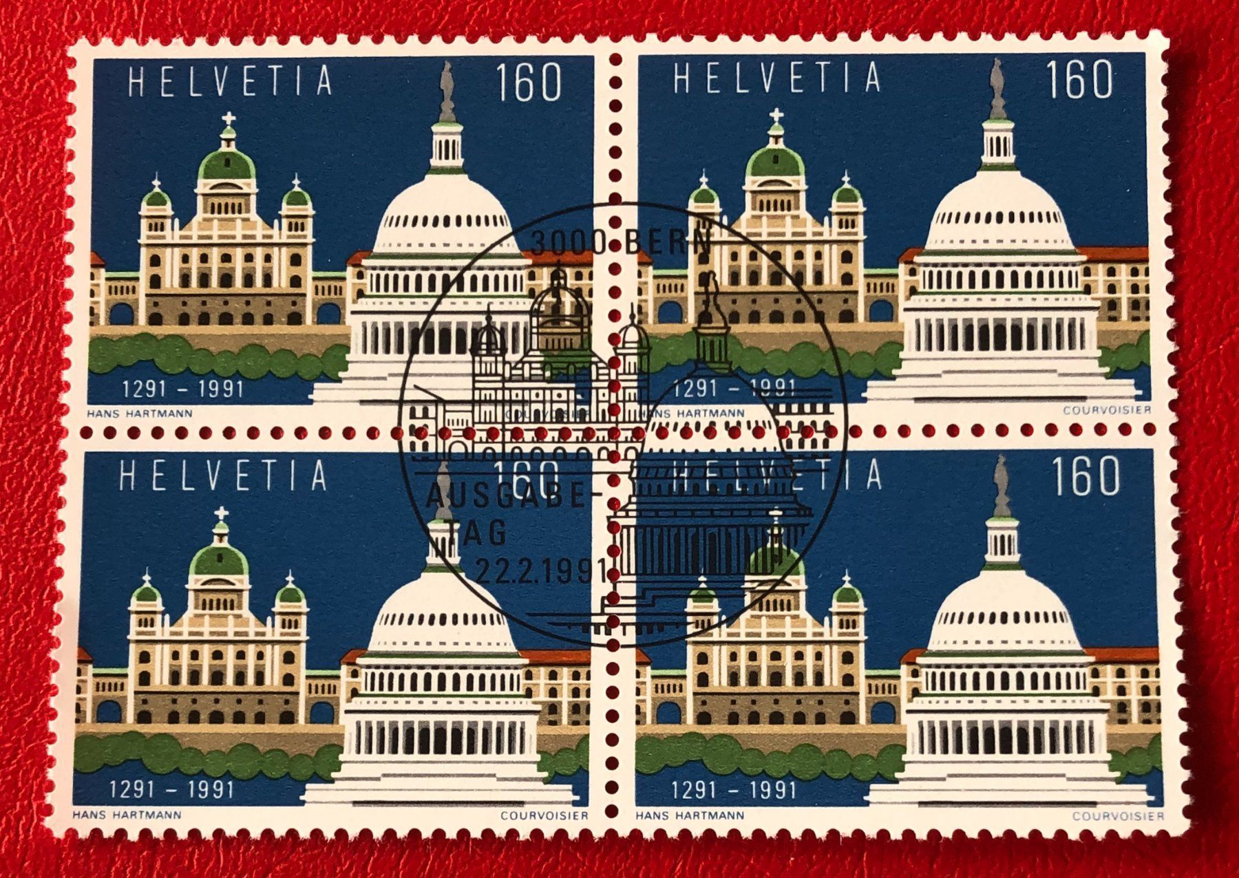 Alle Briefmarken: 4 er Block Nr.811 mit Vollstempel Bern – Gebraucht aus Aarau von Billa007