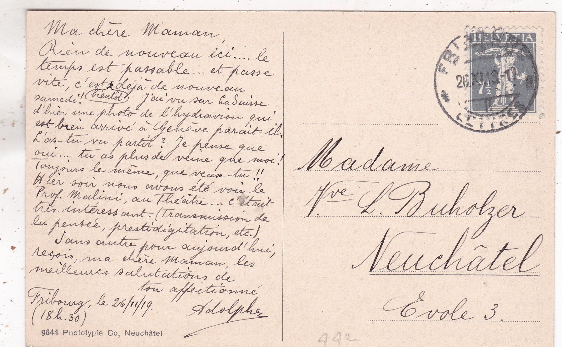 Cartes postales: Fribourg 1919 – D'occasion à Herisau par Lisegrat2008 1