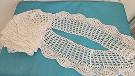 Bordüre gehäkelt Häkelbordüre 248 x 9 cm Weiss Shabby Chic