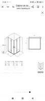 Cabine de douche angle 80x80