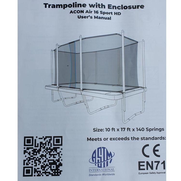 Sport Trampoline Assembly Acon Air 16 Trampoline Acon Air 16 Sport