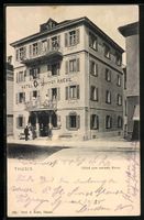 AK Thusis, Hotel zum weissen Kreuz, 1908